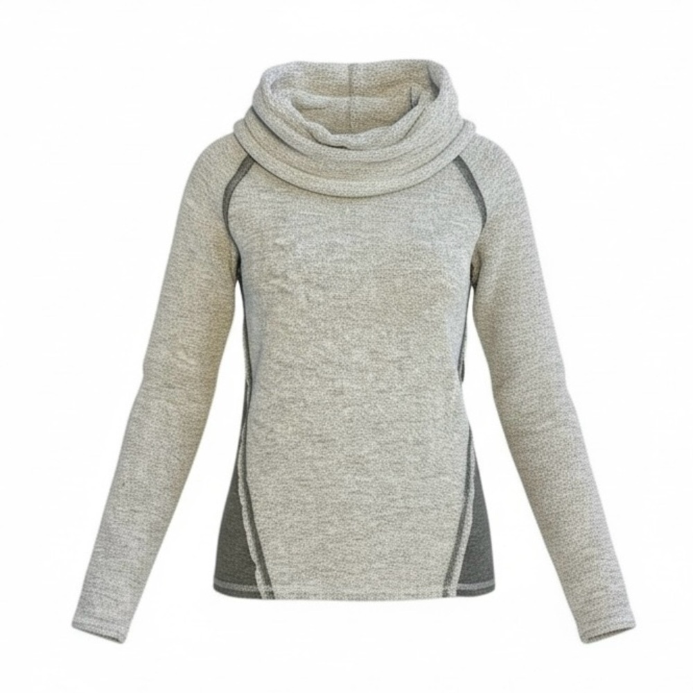 Kuhl Nova Pullover‎ Cowlneck sweater green gray pullover raw edge Gorpcore cozy